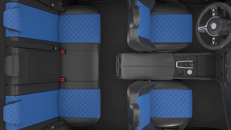 Синие автомобильные чехлы для Audi Q3 02